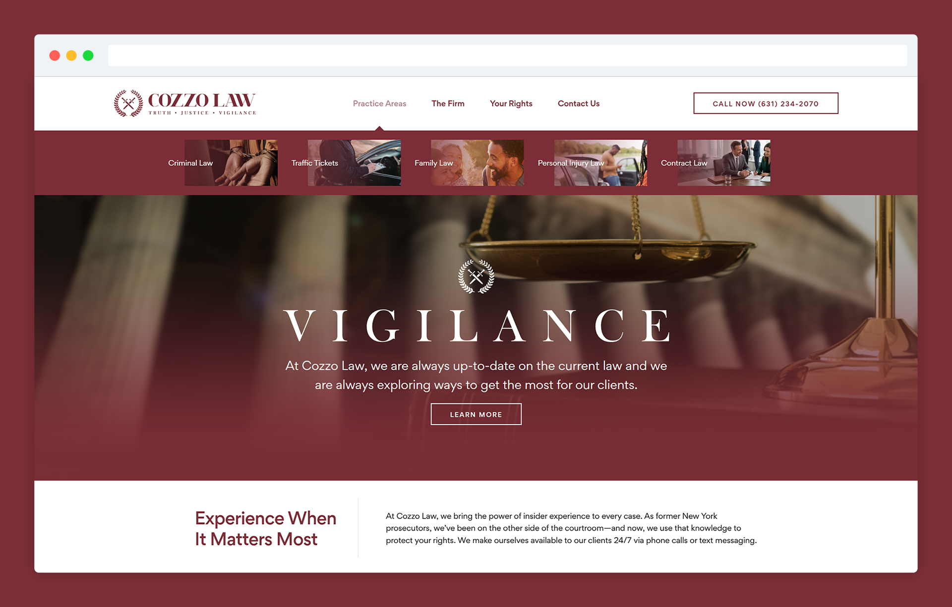 Cozzo Law website