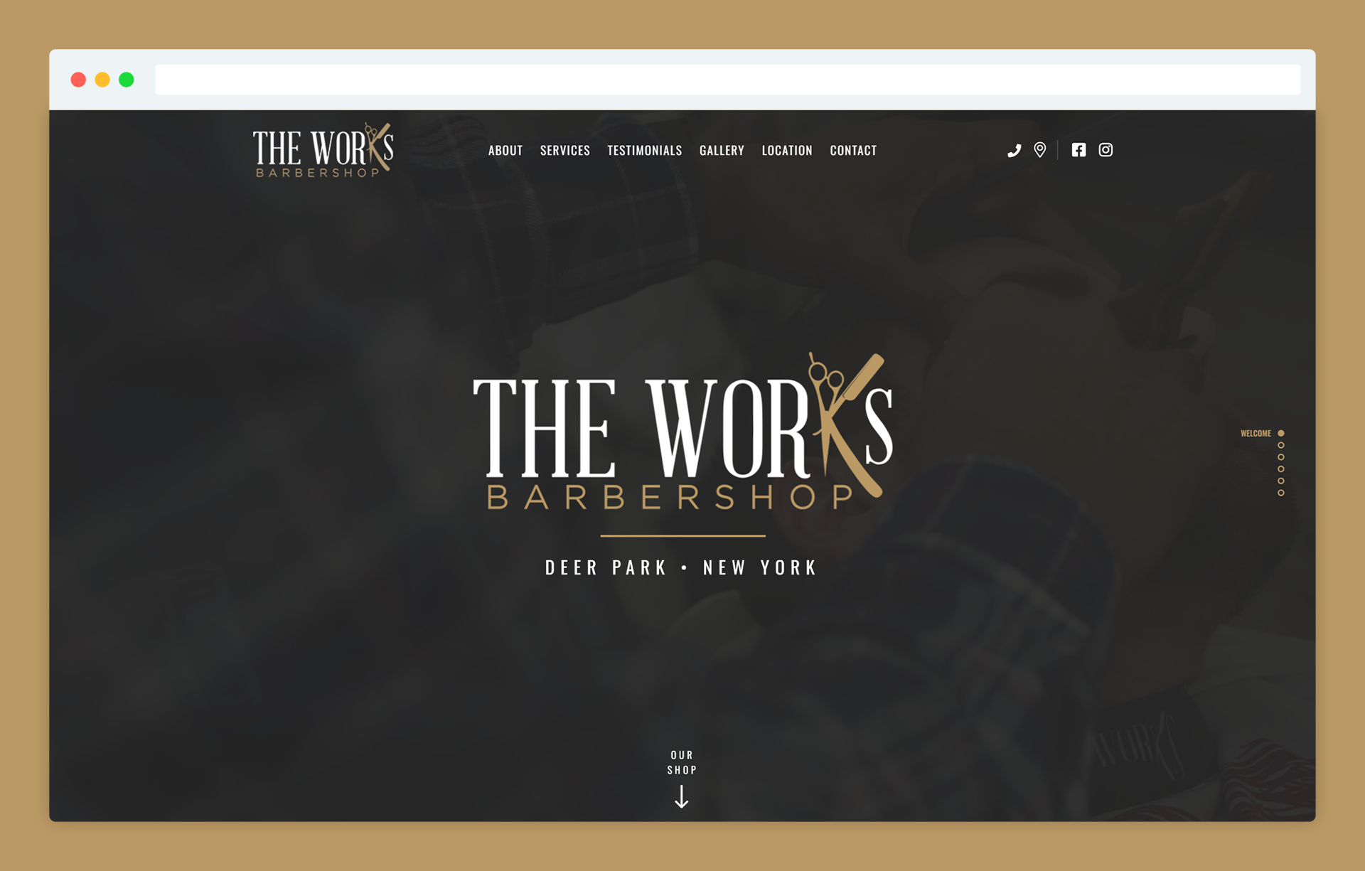 The Works Barbershop website